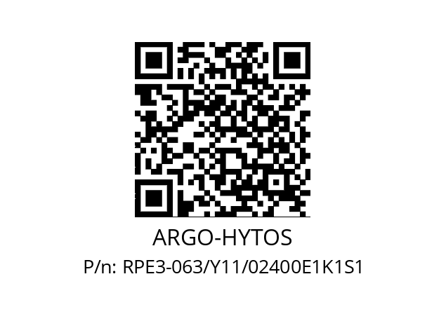   ARGO-HYTOS RPE3-063/Y11/02400E1K1S1