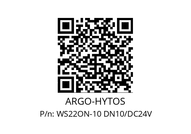   ARGO-HYTOS WS22ON-10 DN10/DC24V