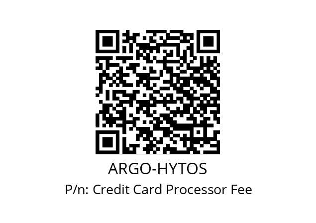   ARGO-HYTOS Credit Card Processor Fee