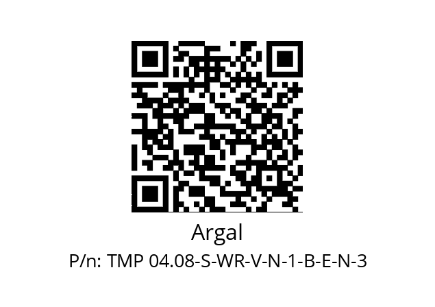   Argal TMP 04.08-S-WR-V-N-1-B-E-N-3