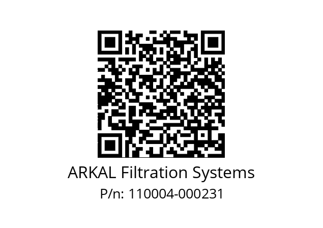   ARKAL Filtration Systems 110004-000231