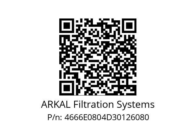   ARKAL Filtration Systems 4666E0804D30126080