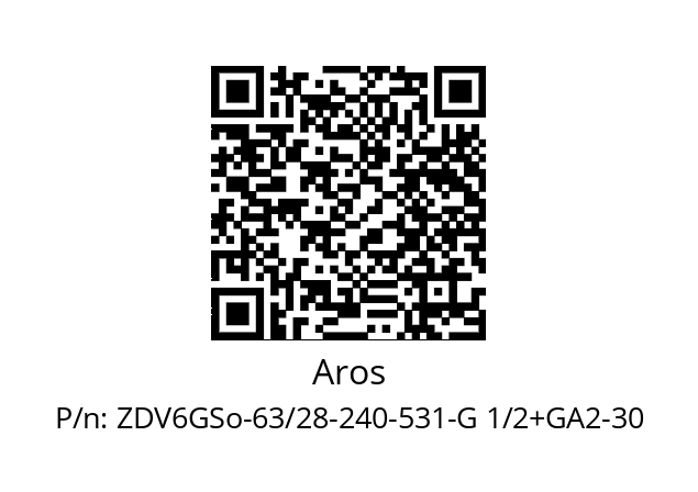   Aros ZDV6GSo-63/28-240-531-G 1/2+GA2-30