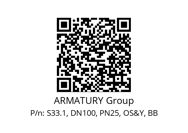   ARMATURY Group S33.1, DN100, PN25, OS&Y, BB