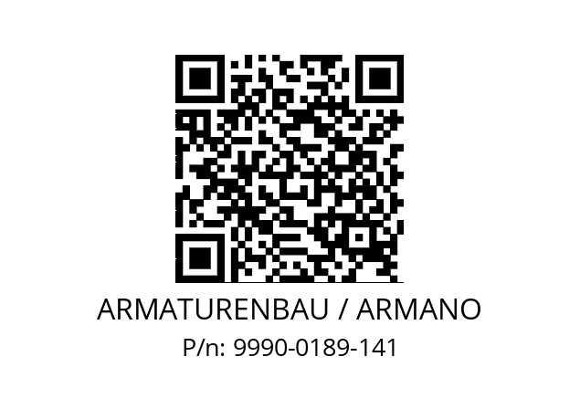   ARMATURENBAU / ARMANO 9990-0189-141