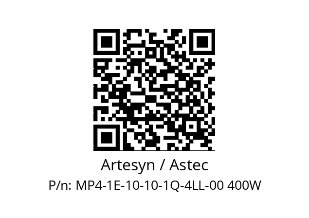   Artesyn / Astec MP4-1E-10-10-1Q-4LL-00 400W