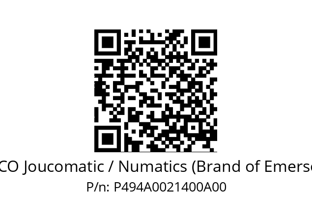   ASCO Joucomatic / Numatics (Brand of Emerson) P494A0021400A00