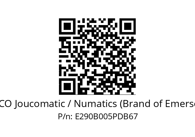   ASCO Joucomatic / Numatics (Brand of Emerson) E290B005PDB67