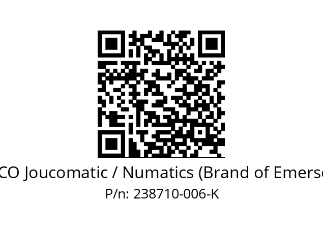   ASCO Joucomatic / Numatics (Brand of Emerson) 238710-006-K