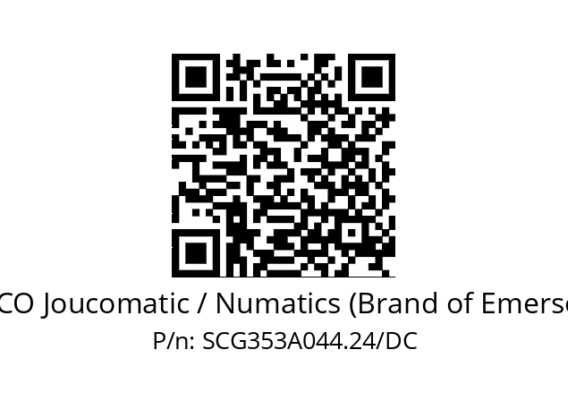   ASCO Joucomatic / Numatics (Brand of Emerson) SCG353A044.24/DC