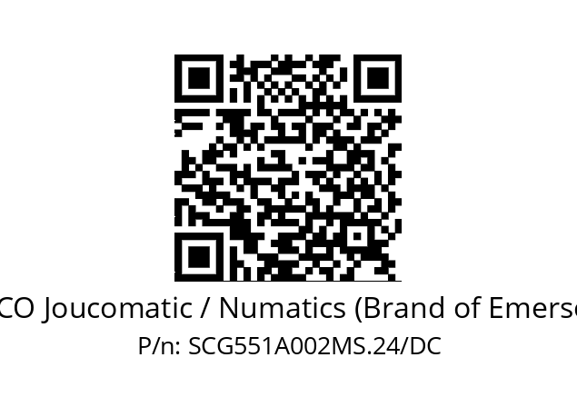   ASCO Joucomatic / Numatics (Brand of Emerson) SCG551A002MS.24/DC