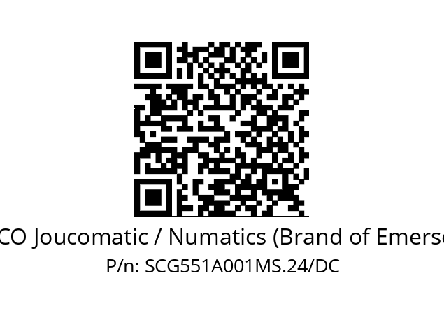   ASCO Joucomatic / Numatics (Brand of Emerson) SCG551A001MS.24/DC