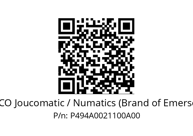   ASCO Joucomatic / Numatics (Brand of Emerson) P494A0021100A00