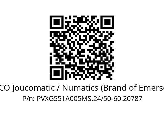   ASCO Joucomatic / Numatics (Brand of Emerson) PVXG551A005MS.24/50-60.20787