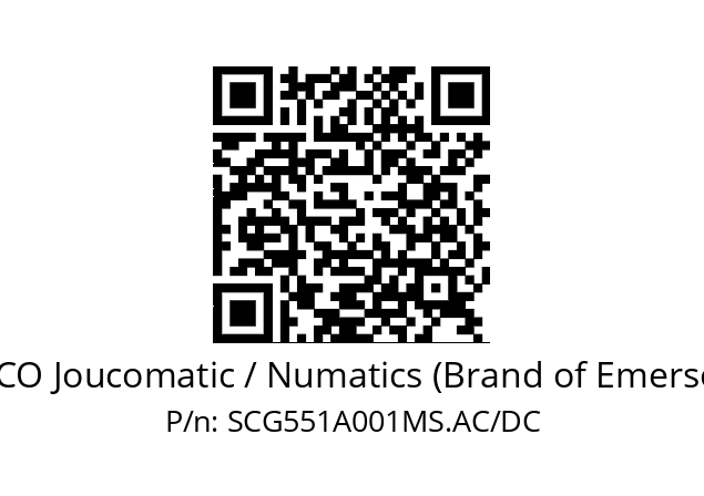   ASCO Joucomatic / Numatics (Brand of Emerson) SCG551A001MS.AC/DC