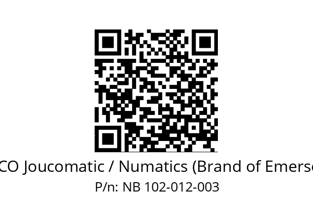   ASCO Joucomatic / Numatics (Brand of Emerson) NB 102-012-003