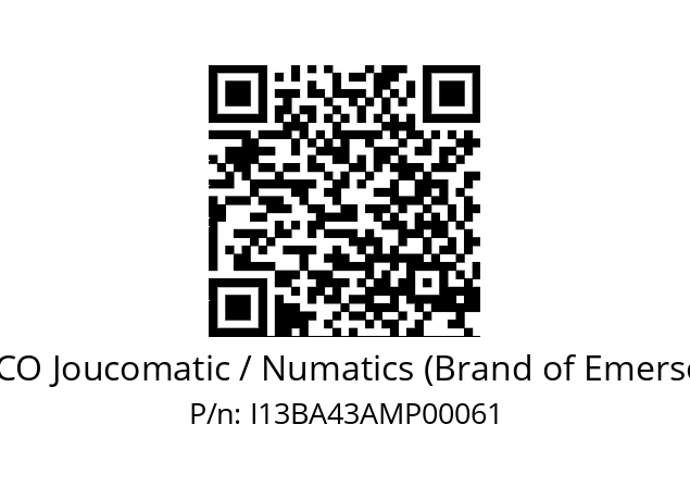   ASCO Joucomatic / Numatics (Brand of Emerson) I13BA43AMP00061