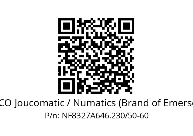   ASCO Joucomatic / Numatics (Brand of Emerson) NF8327A646.230/50-60