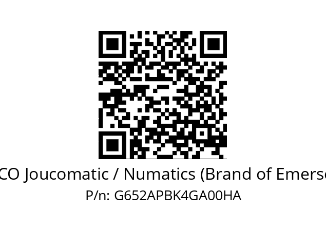   ASCO Joucomatic / Numatics (Brand of Emerson) G652APBK4GA00HA