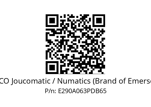   ASCO Joucomatic / Numatics (Brand of Emerson) E290A063PDB65