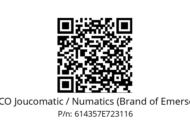   ASCO Joucomatic / Numatics (Brand of Emerson) 614357E723116