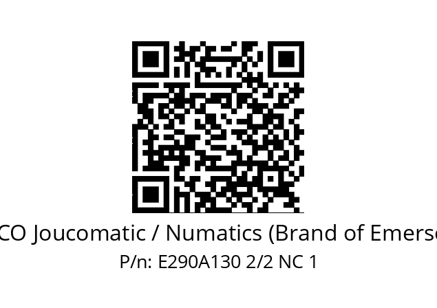   ASCO Joucomatic / Numatics (Brand of Emerson) E290A130 2/2 NC 1