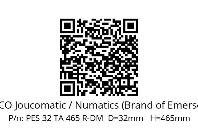   ASCO Joucomatic / Numatics (Brand of Emerson) PES 32 TA 465 R-DM  D=32mm   H=465mm