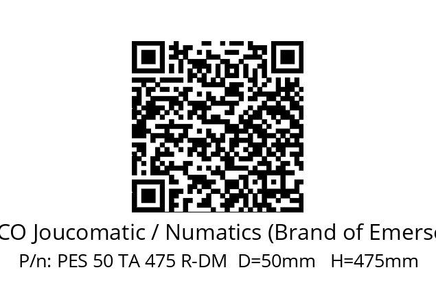   ASCO Joucomatic / Numatics (Brand of Emerson) PES 50 TA 475 R-DM  D=50mm   H=475mm