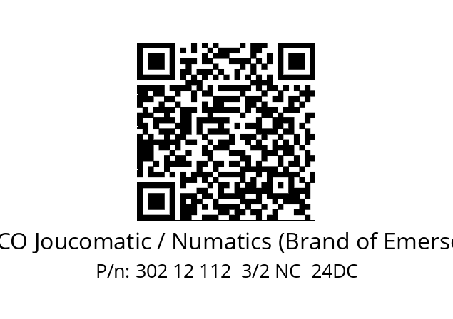   ASCO Joucomatic / Numatics (Brand of Emerson) 302 12 112  3/2 NC  24DC