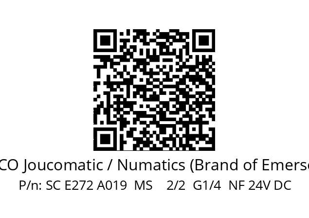   ASCO Joucomatic / Numatics (Brand of Emerson) SC E272 A019  MS    2/2  G1/4  NF 24V DC