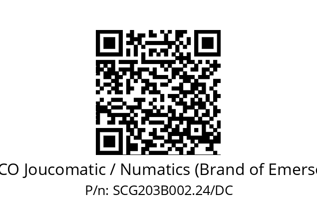   ASCO Joucomatic / Numatics (Brand of Emerson) SCG203B002.24/DC