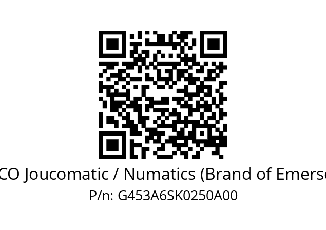   ASCO Joucomatic / Numatics (Brand of Emerson) G453A6SK0250A00