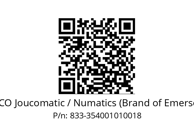   ASCO Joucomatic / Numatics (Brand of Emerson) 833-354001010018