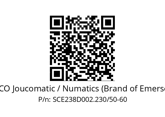   ASCO Joucomatic / Numatics (Brand of Emerson) SCE238D002.230/50-60