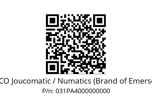   ASCO Joucomatic / Numatics (Brand of Emerson) 031PA4000000000