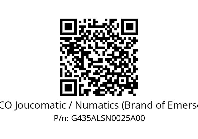   ASCO Joucomatic / Numatics (Brand of Emerson) G435ALSN0025A00