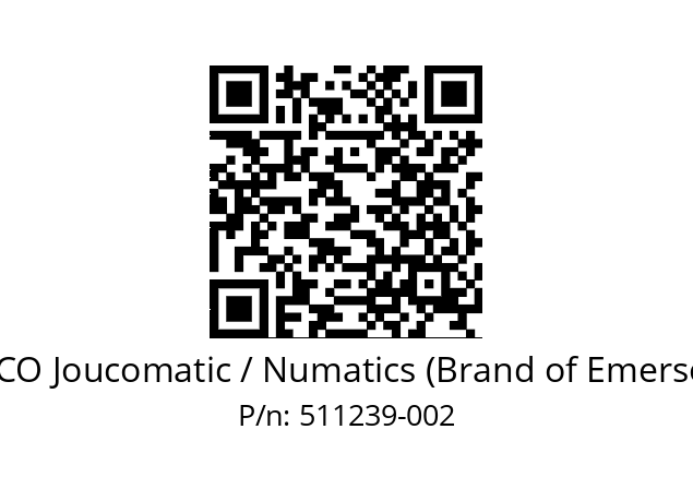   ASCO Joucomatic / Numatics (Brand of Emerson) 511239-002