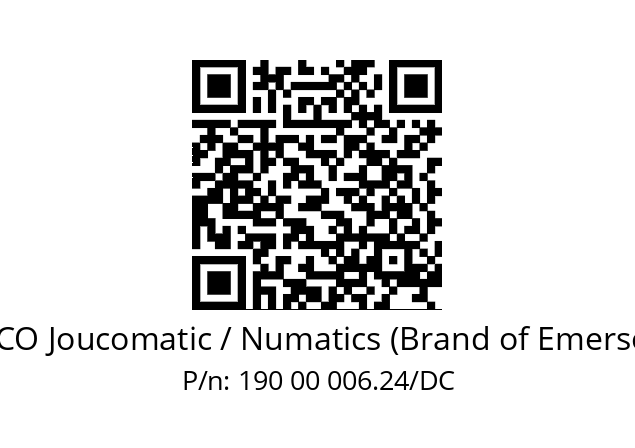   ASCO Joucomatic / Numatics (Brand of Emerson) 190 00 006.24/DC