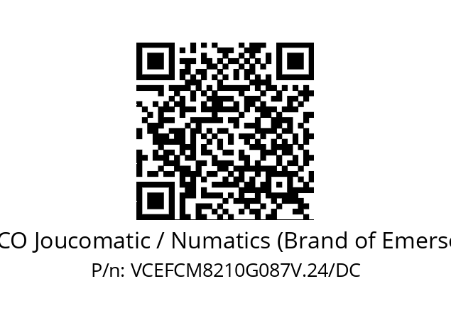   ASCO Joucomatic / Numatics (Brand of Emerson) VCEFCM8210G087V.24/DC