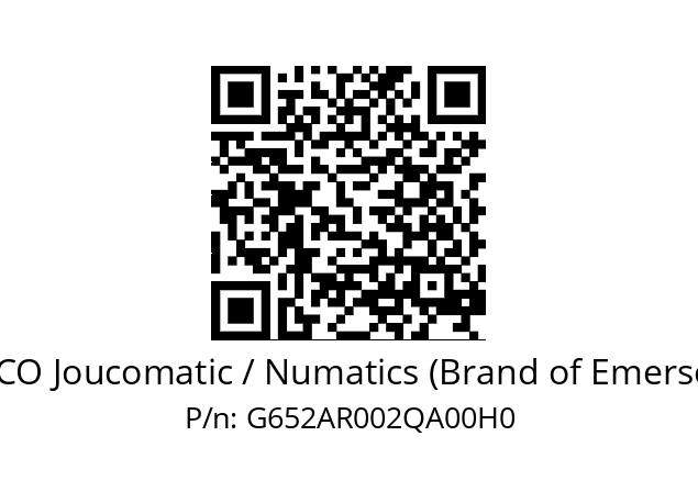   ASCO Joucomatic / Numatics (Brand of Emerson) G652AR002QA00H0