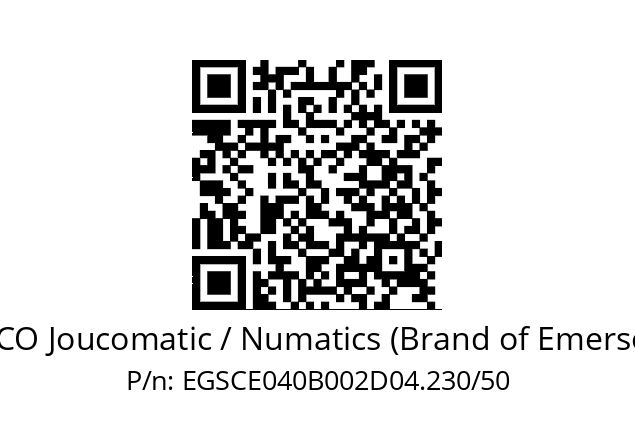   ASCO Joucomatic / Numatics (Brand of Emerson) EGSCE040B002D04.230/50