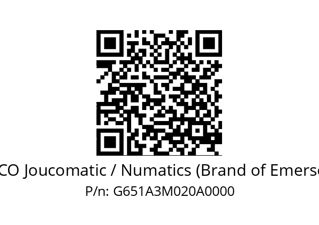   ASCO Joucomatic / Numatics (Brand of Emerson) G651A3M020A0000