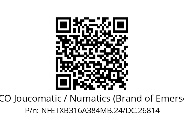   ASCO Joucomatic / Numatics (Brand of Emerson) NFETXB316A384MB.24/DC.26814