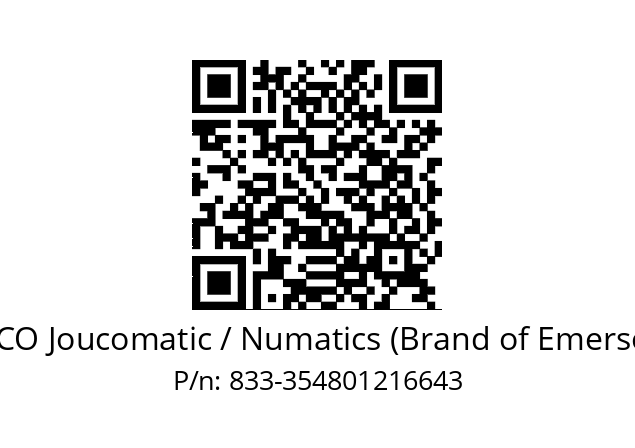   ASCO Joucomatic / Numatics (Brand of Emerson) 833-354801216643