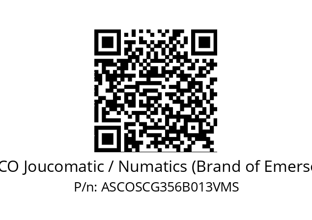   ASCO Joucomatic / Numatics (Brand of Emerson) ASCOSCG356B013VMS