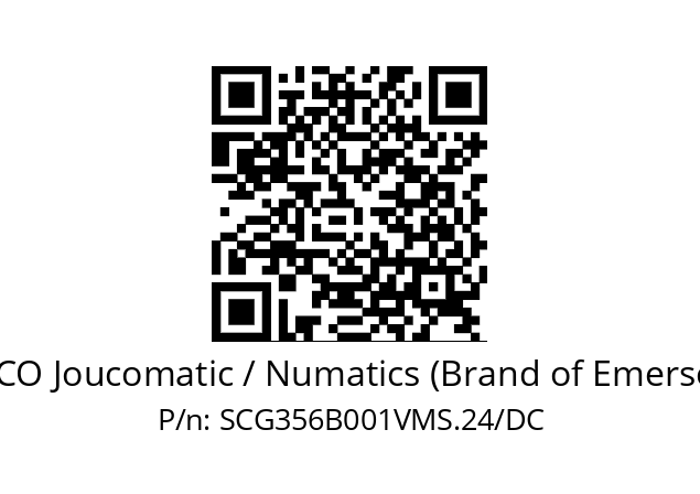   ASCO Joucomatic / Numatics (Brand of Emerson) SCG356B001VMS.24/DC