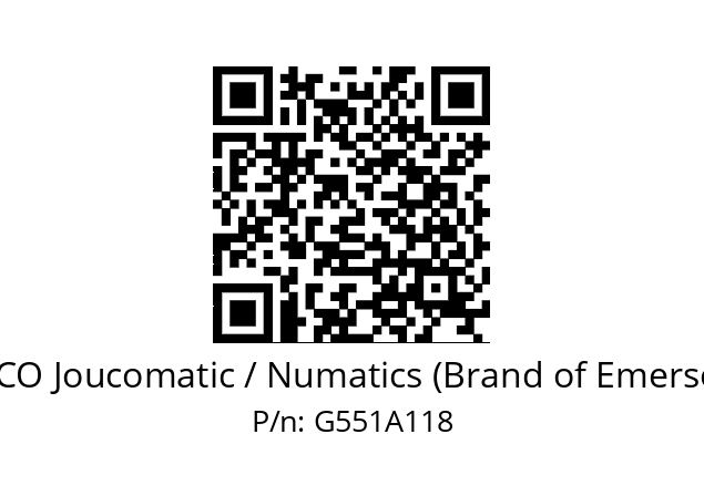   ASCO Joucomatic / Numatics (Brand of Emerson) G551A118