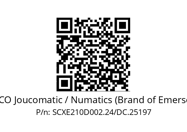   ASCO Joucomatic / Numatics (Brand of Emerson) SCXE210D002.24/DC.25197