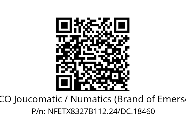   ASCO Joucomatic / Numatics (Brand of Emerson) NFETX8327B112.24/DC.18460