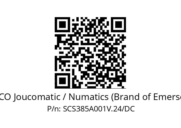   ASCO Joucomatic / Numatics (Brand of Emerson) SCS385A001V.24/DC